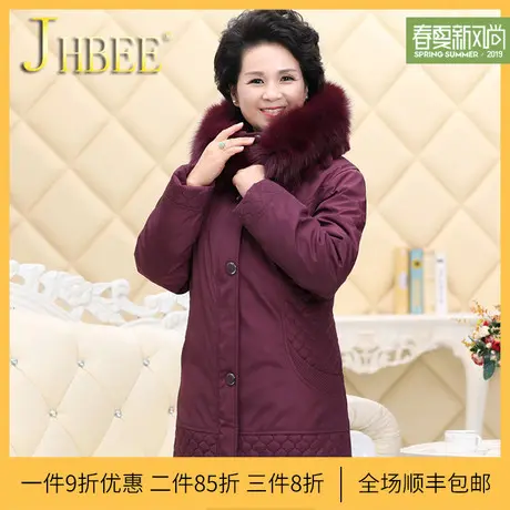 JHBEE2018新款韩版羽绒服女中长款女装外套中老年羽绒服女SY1121图片